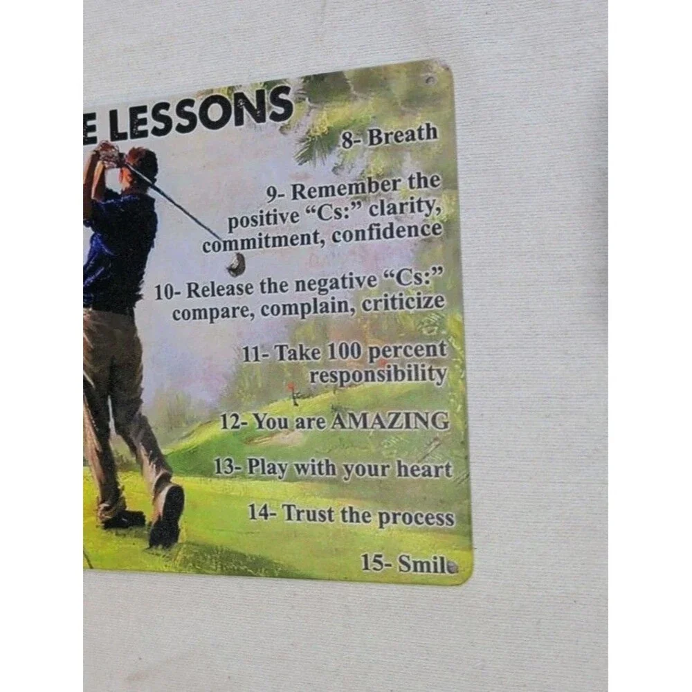 Golf Life Lessons Tin Metal Sign 8